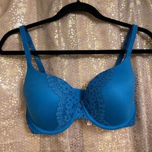Victorias Secret Body By Victoria Perfect Shape Blue Lace Bra, 34D